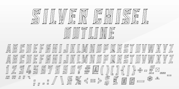 Пример шрифта SILVER CHISEL OUTLINE